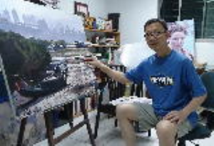 藝術家宋才光創作中